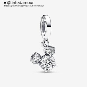 Pandora Disney Mickey Mouse Sparkling Head Silhouette Dangle Charm